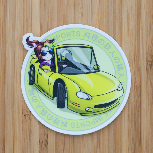 Yellow Banan MX5 Neko Sticker